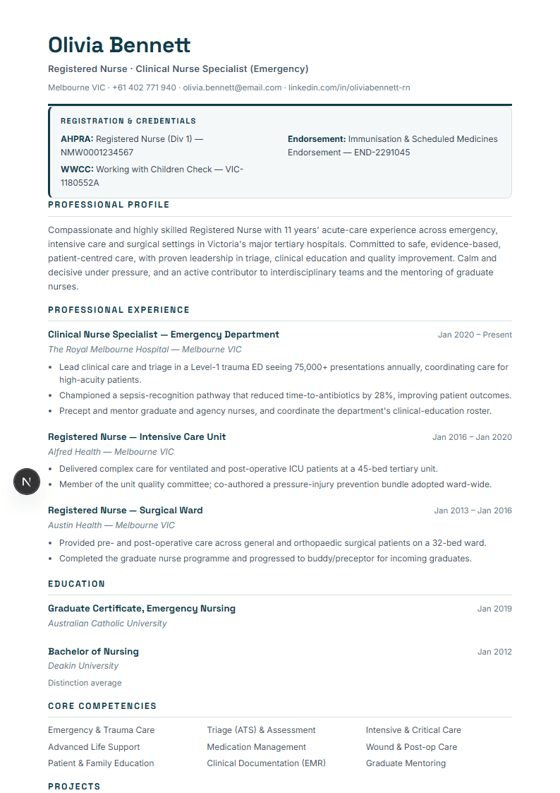 Banking & Financial Services full resume preview