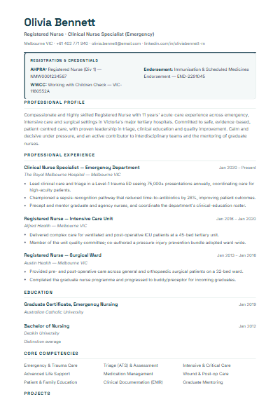Banking & Financial Services resume template preview