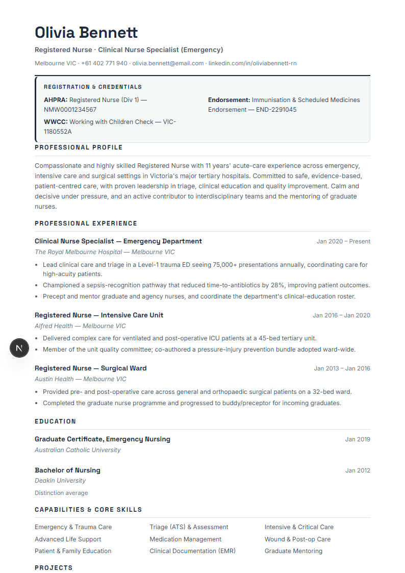 Government & Public Sector full resume preview