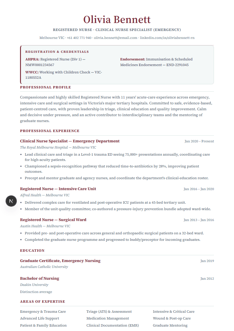 Premium Consultant full resume preview