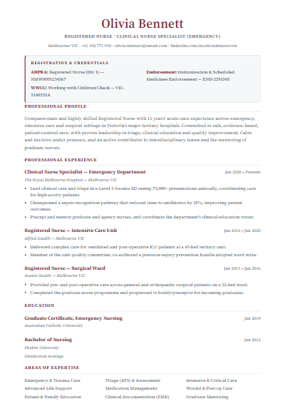 Premium Consultant resume template preview