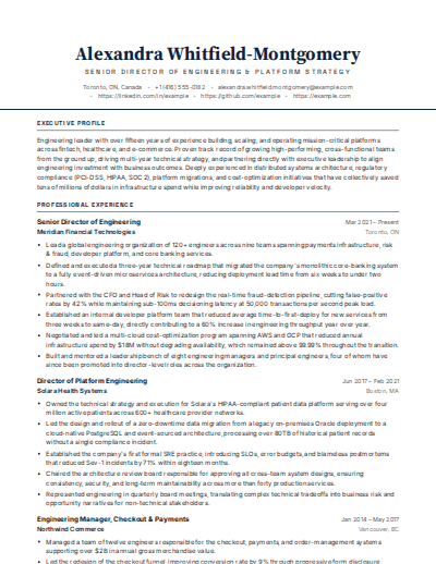 Corporate Executive resume template preview