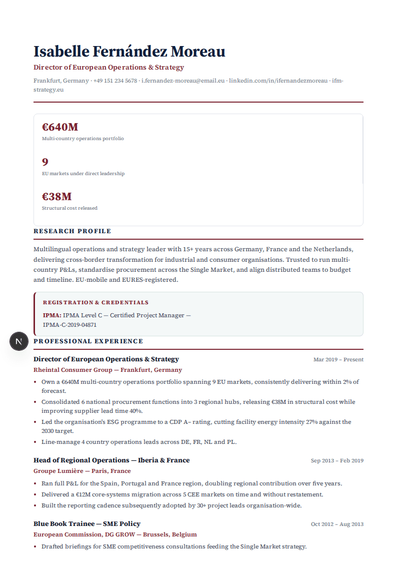 Academic & Research full resume preview