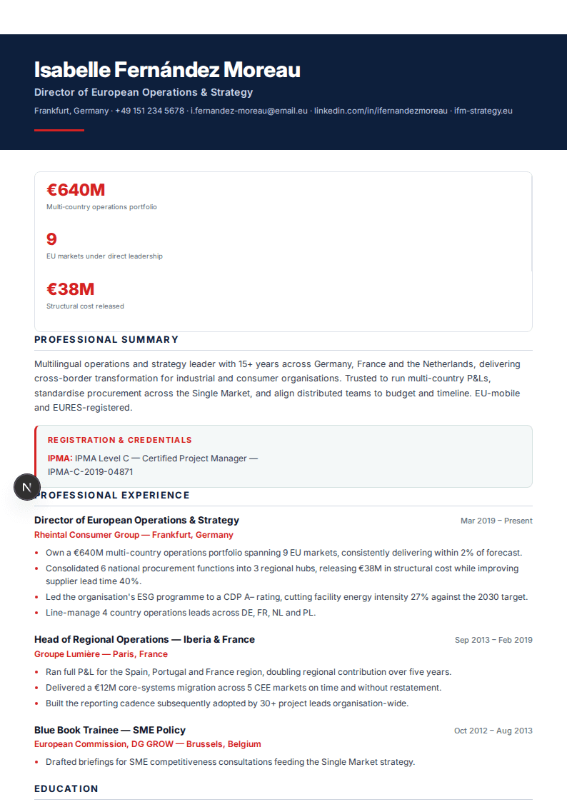 Banking & Financial Services full resume preview