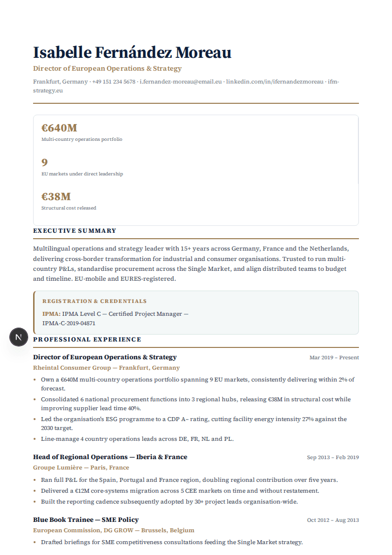 Executive Leadership full resume preview