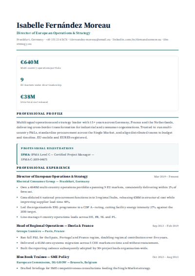 Healthcare & Life Sciences resume template preview