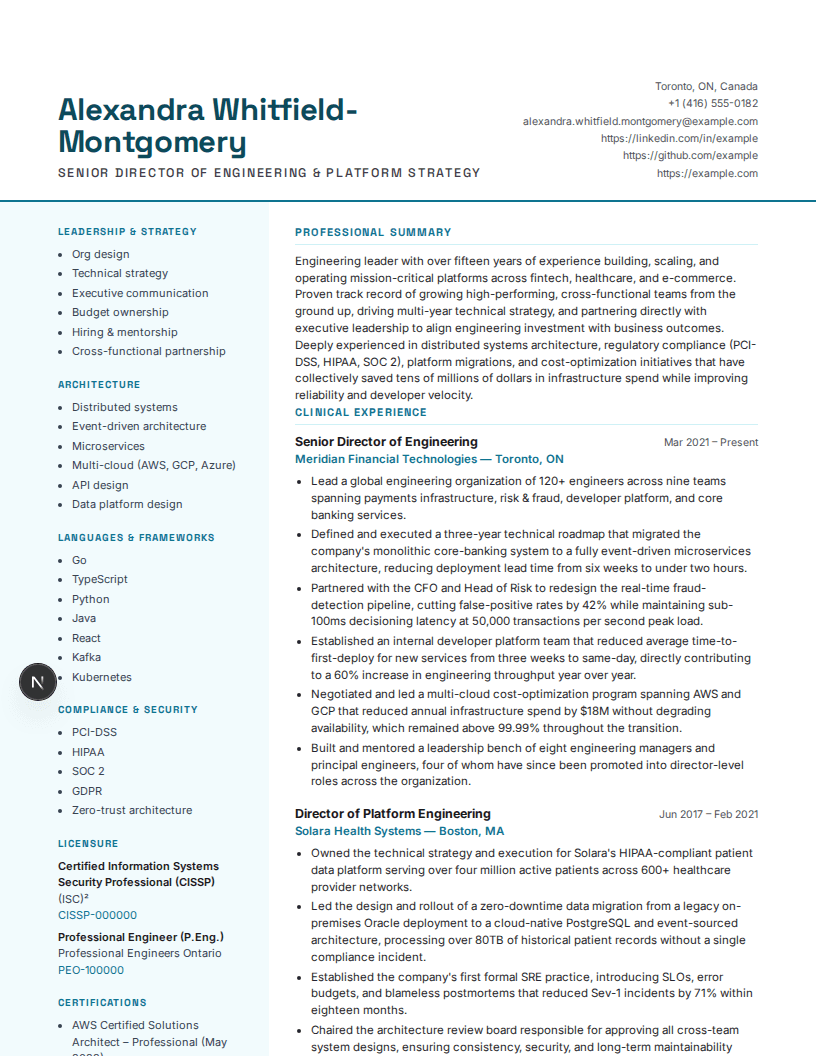 Healthcare Professional full resume preview