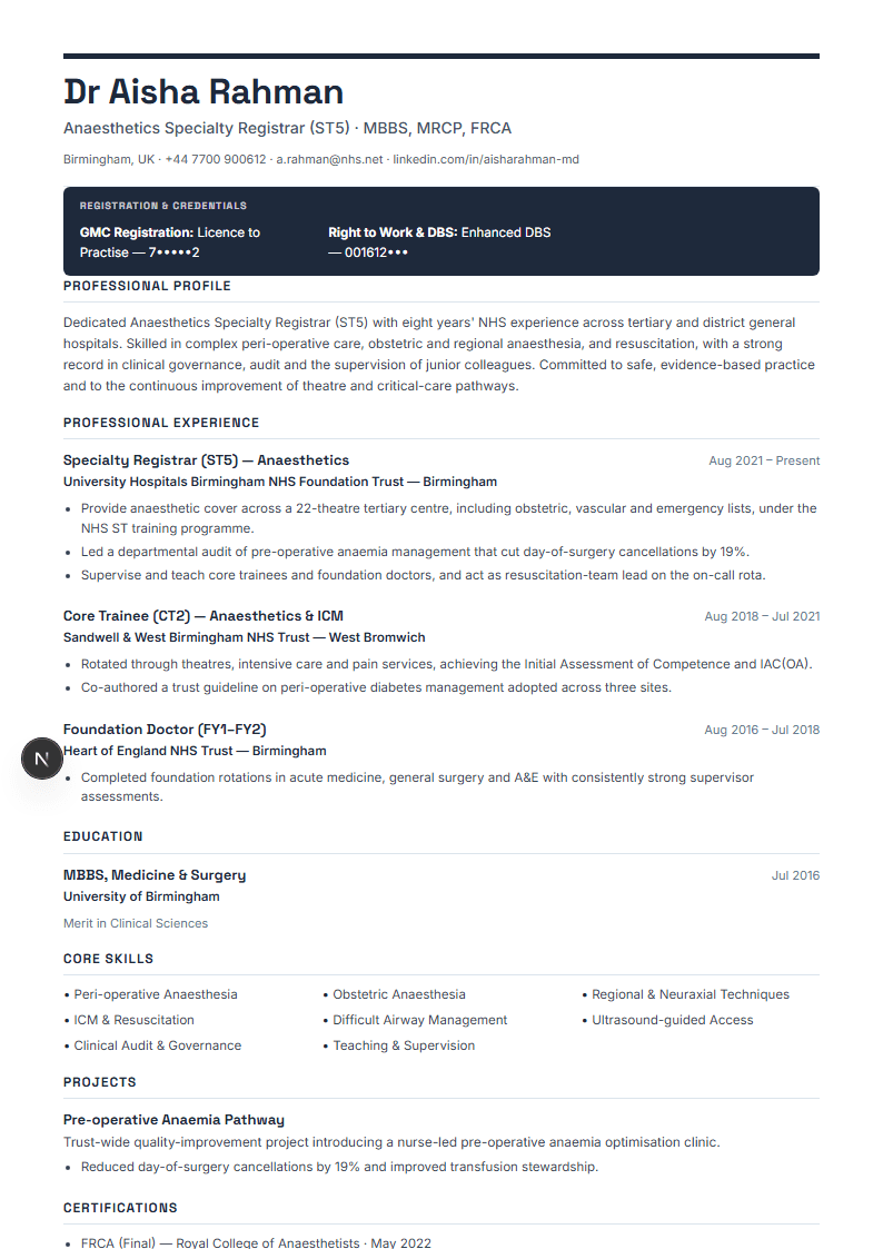 Corporate Professional full resume preview