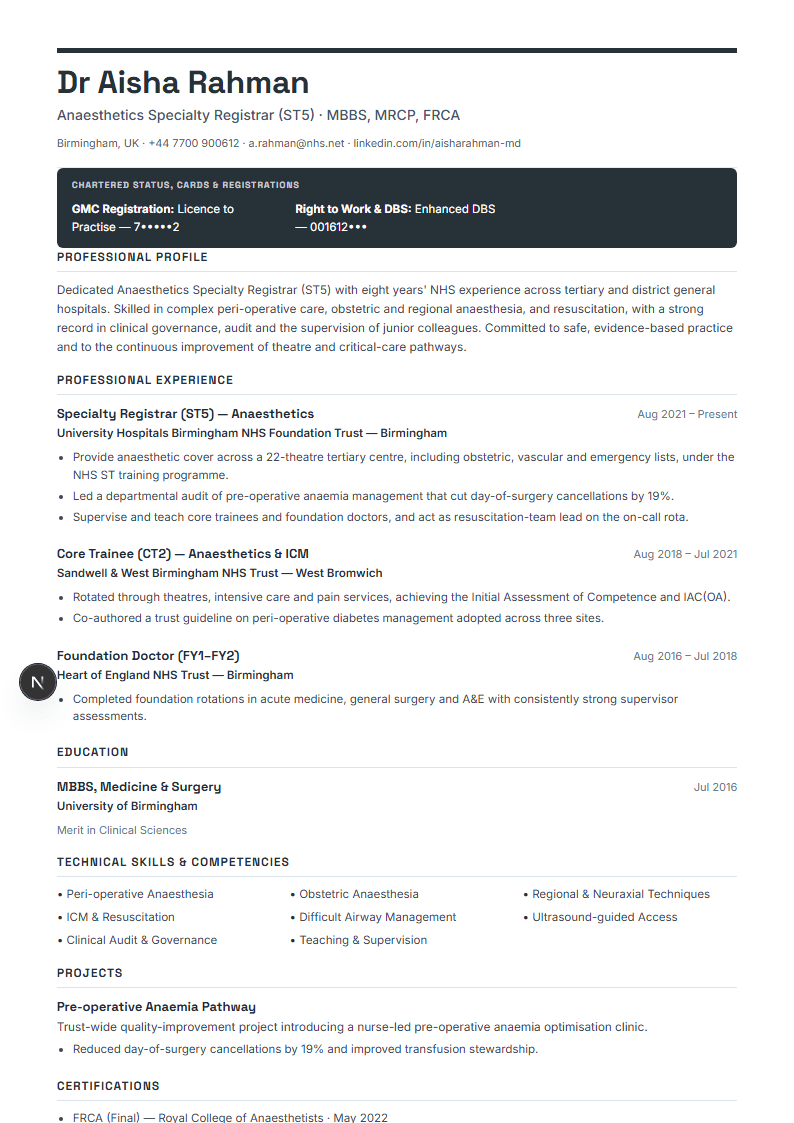 Engineering & Construction full resume preview