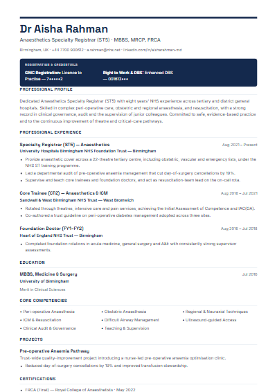 Executive Leadership resume template preview