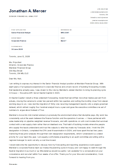 NHS, Civil Service & Public Sector cover letter preview
