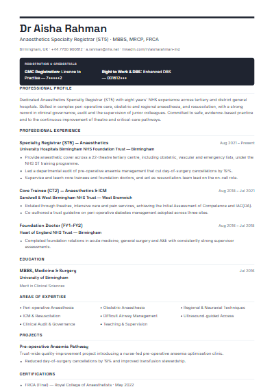 Premium Consulting resume template preview