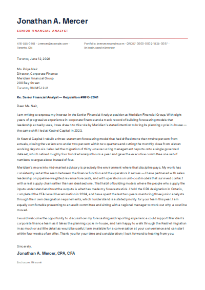 Technology, Consulting & Creative cover letter preview