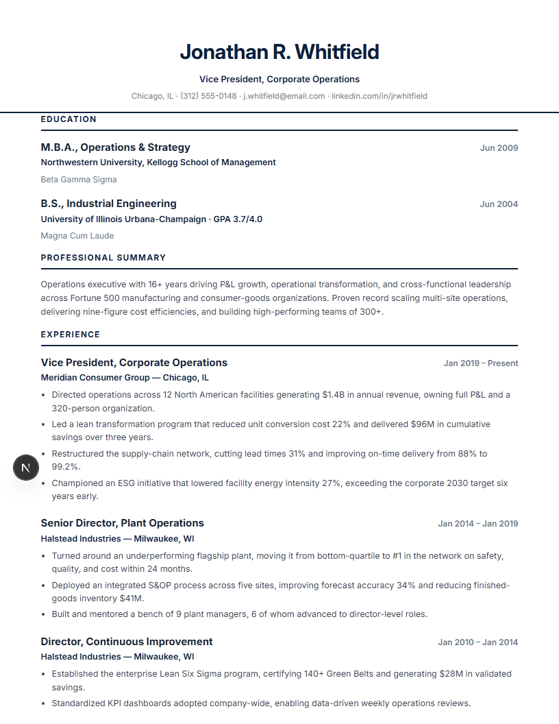 Recent Graduate full resume preview