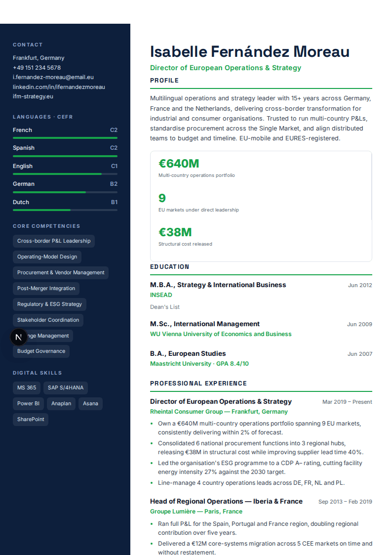 Graduate & Early Career full resume preview