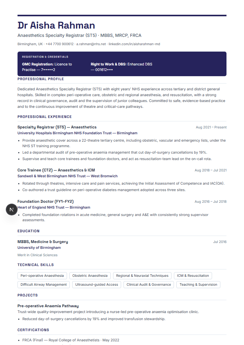 Technology Professional full resume preview