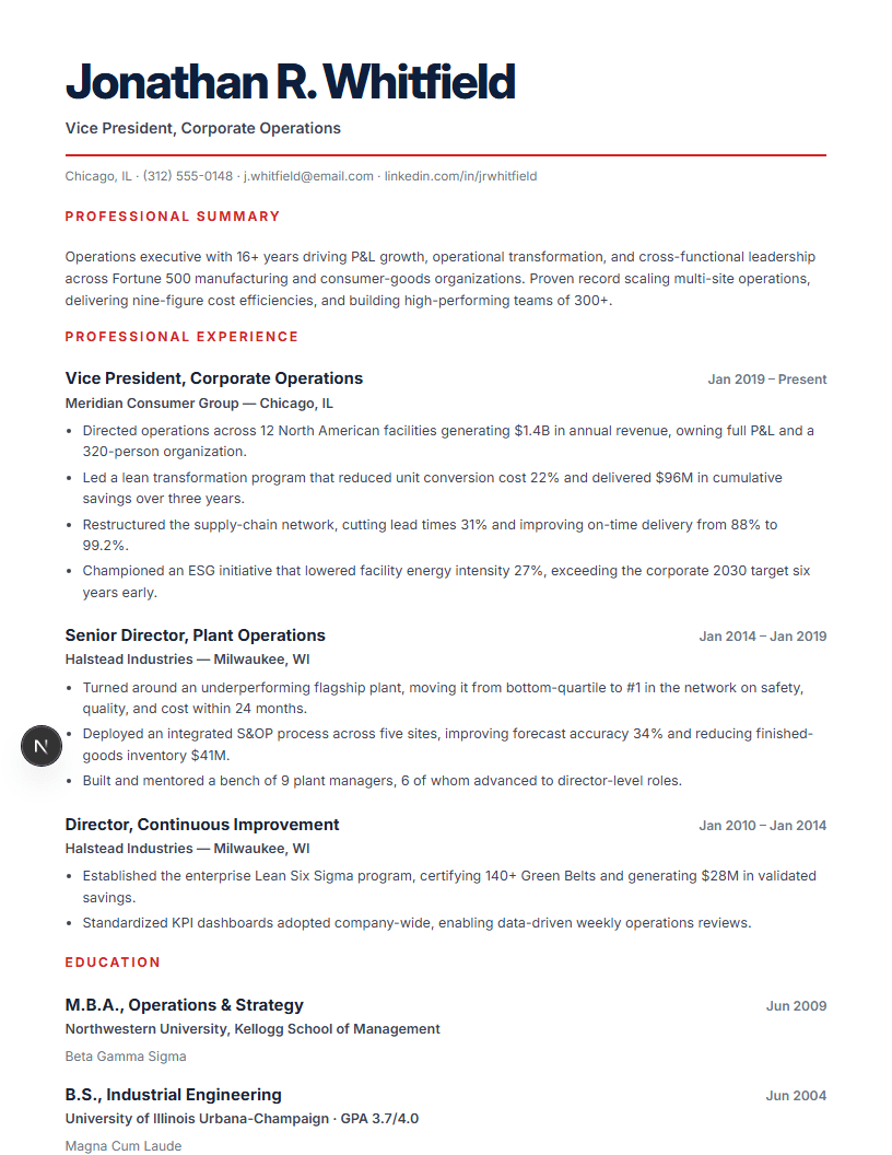 Creative Professional full resume preview