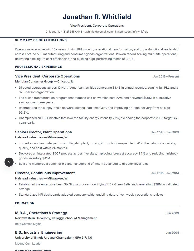 Government & Federal full resume preview