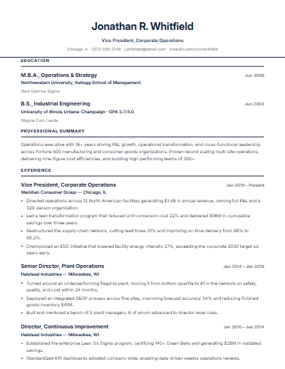 Recent Graduate resume template preview
